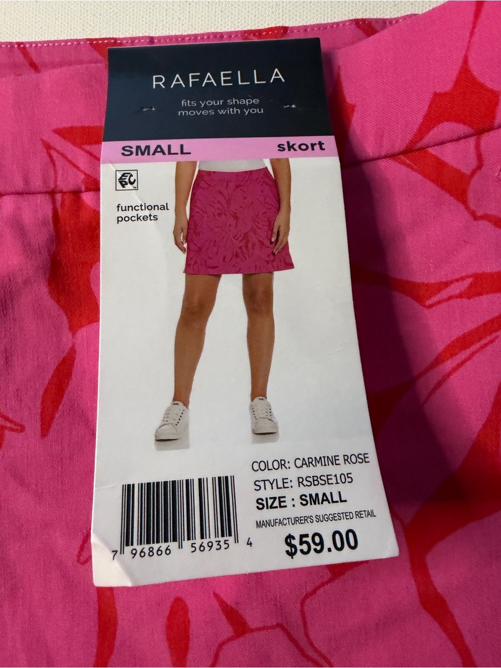 NWT Women's Rafaella Pink & Red Floral Skirt Size Small (D2)(C1) - Picture 2 of 5